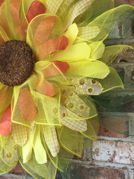 Sunflower Ribbon Flower Wreath