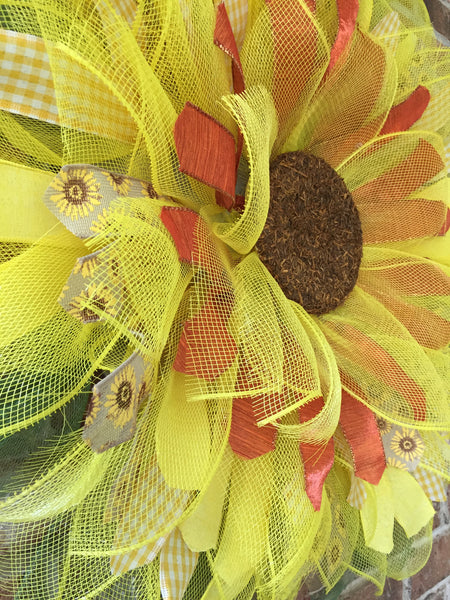 Sunflower Ribbon Flower Wreath