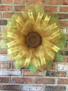 Sunflower Ribbon Flower Wreath