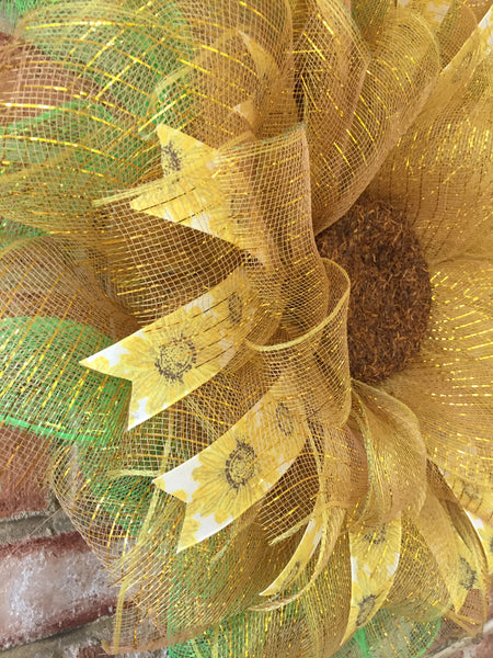 Sunflower Ribbon Flower Wreath