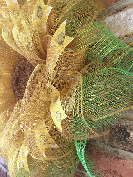 Sunflower Ribbon Flower Wreath