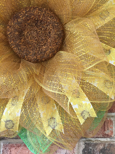 Sunflower Ribbon Flower Wreath