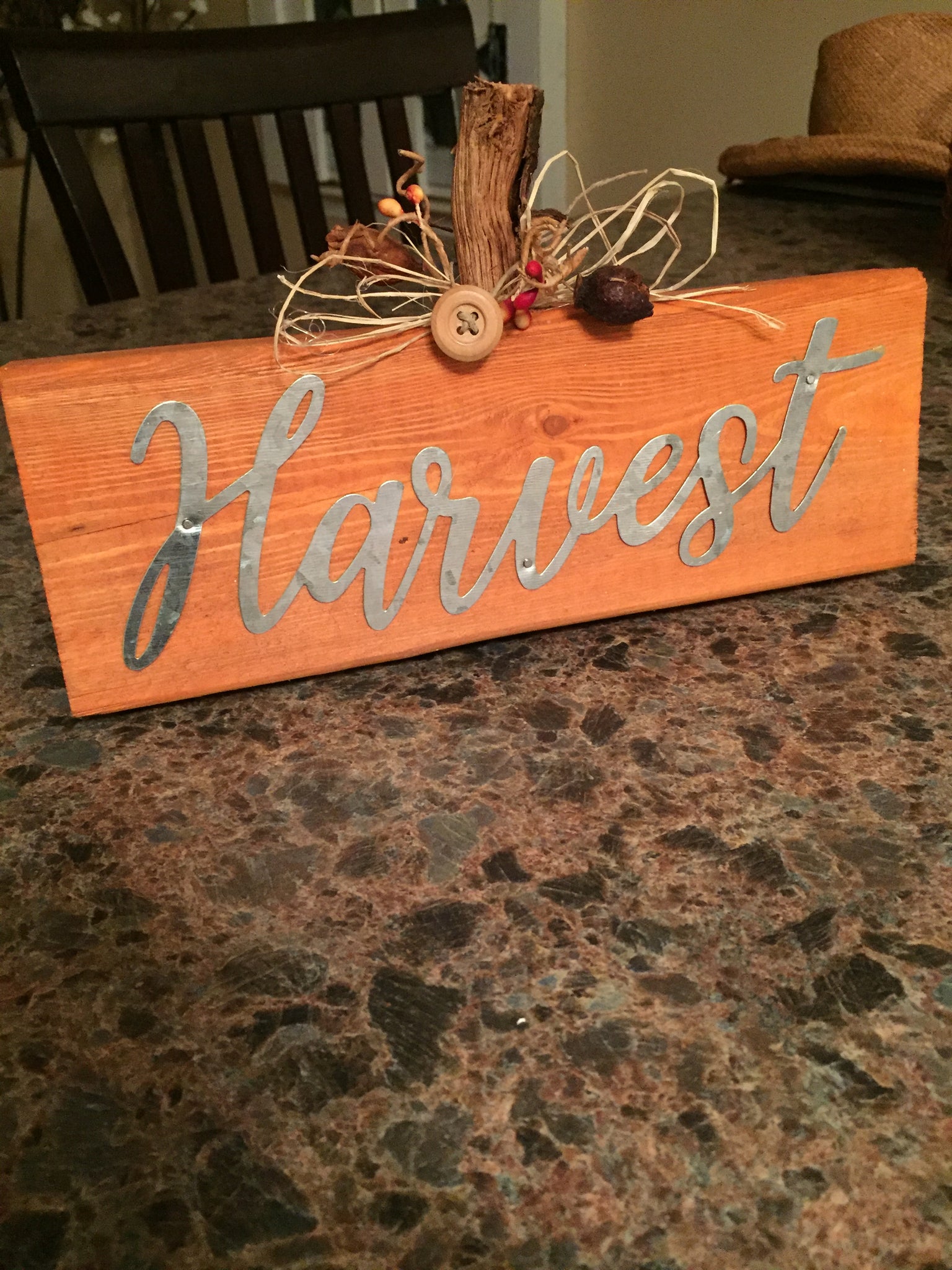 Wooden Harvest Pumpkin Sign