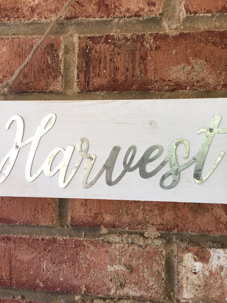 Harvest Sign with plaid bow