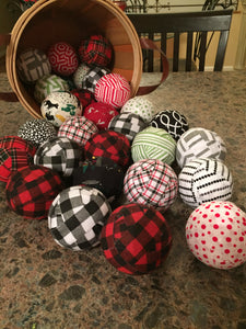 Fabric Rag Ball Ornaments