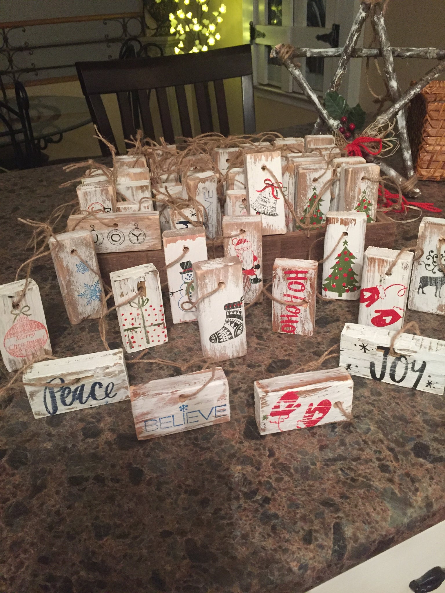 Christmas Wood Block Ornaments