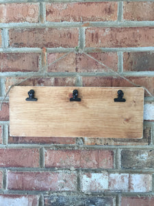 Wooden Photo / Note Board with 3 clips