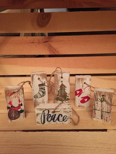 Christmas Wood Block Ornaments