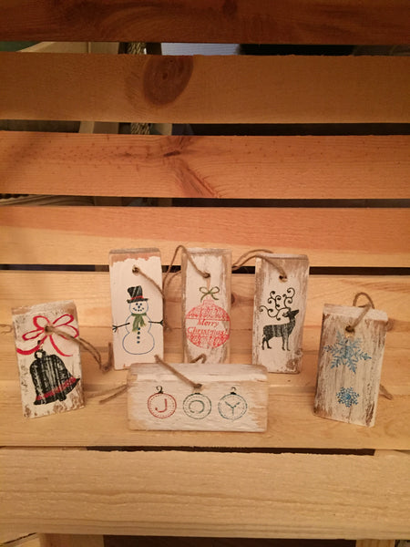 Christmas Wood Block Ornaments