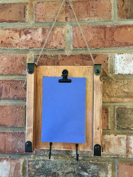 Wooden Photo/Note Clip board with iron hooks