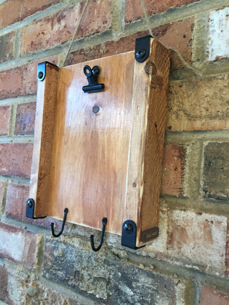 Wooden Photo/Note Clip board with iron hooks