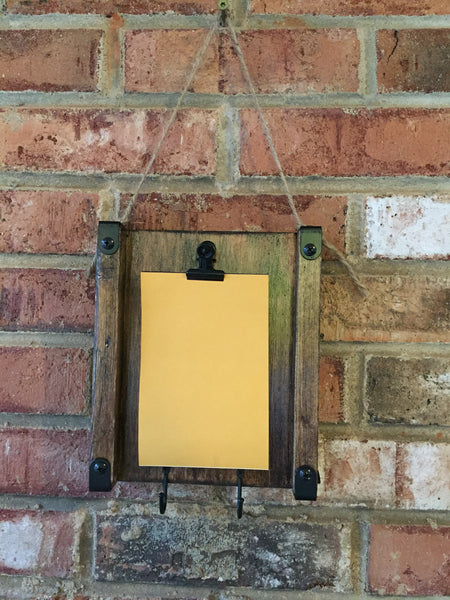 Wooden Photo/Note Clip board with iron hooks