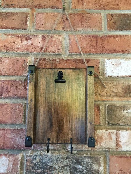 Wooden Photo/Note Clip board with iron hooks