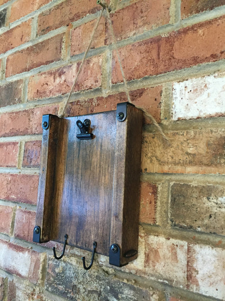 Wooden Photo/Note Clip board with iron hooks