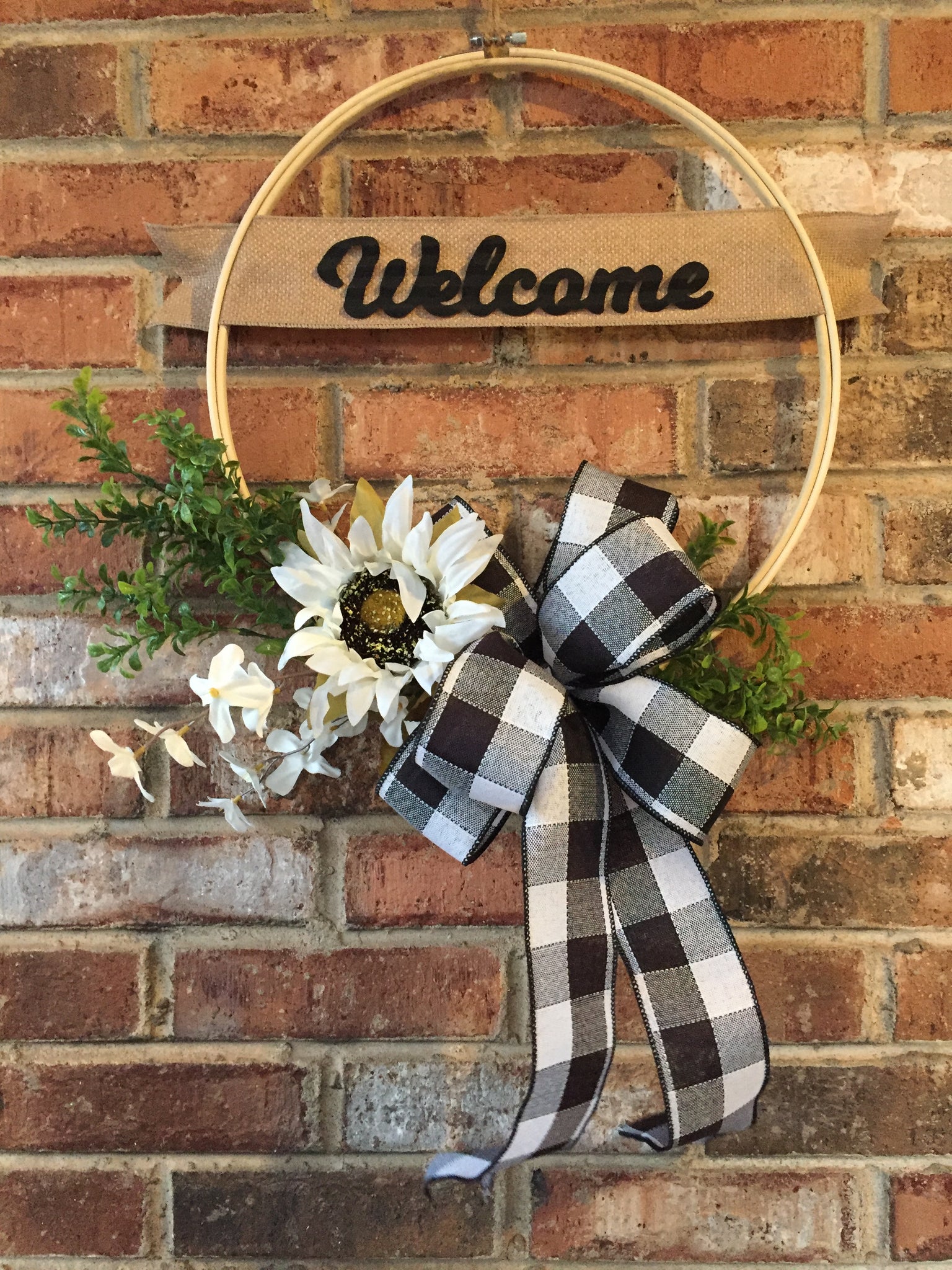 Hoop Wreath - Welcome Sunflower