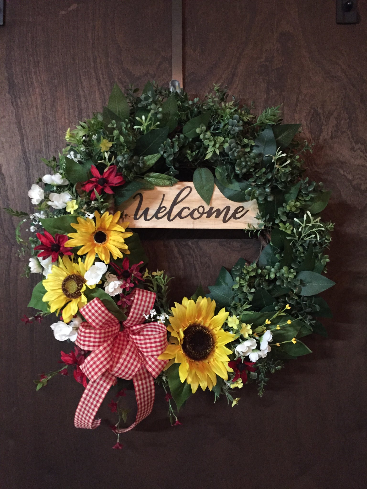 Welcome Yellow Sunflowers Wreath