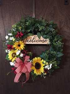 Welcome Yellow Sunflowers Wreath