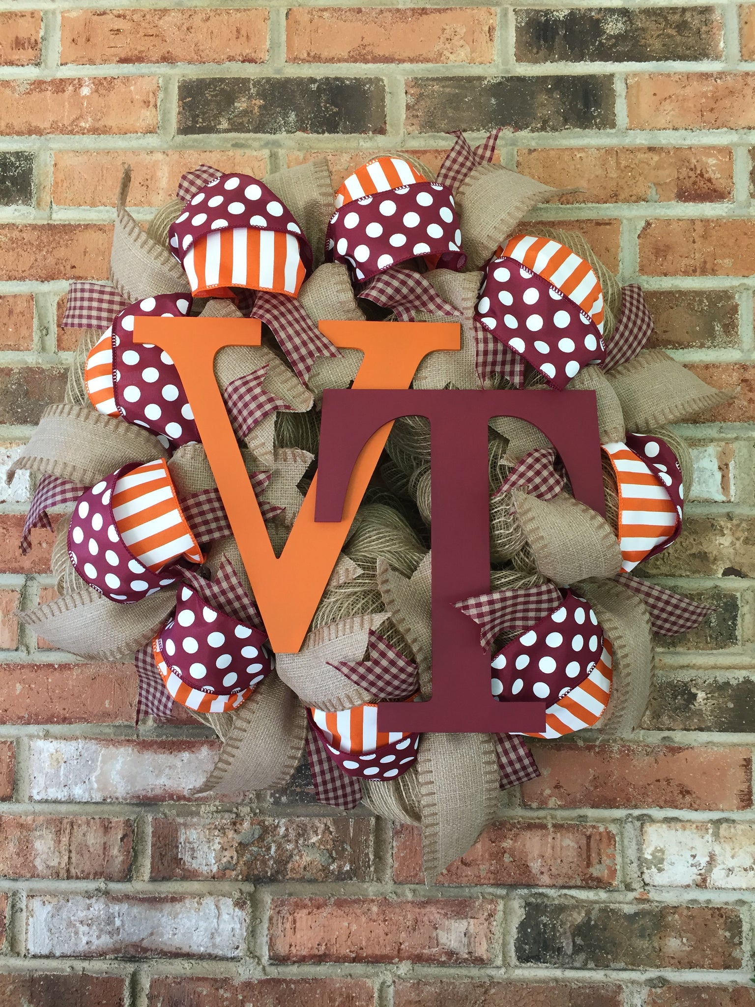 VT College Burlap Wreath