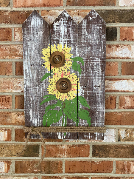 Sunflowers on Picket Fence