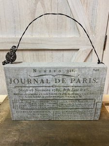 Journal De Paris Block Sign