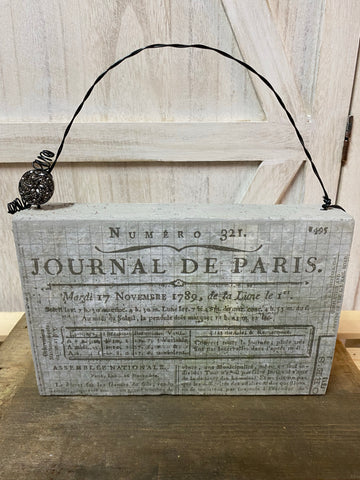 Journal De Paris Block Sign