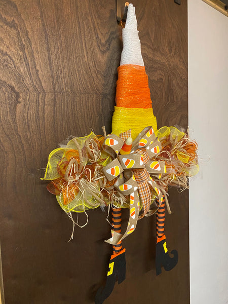 Witch Hat Wreath - Candy Corn