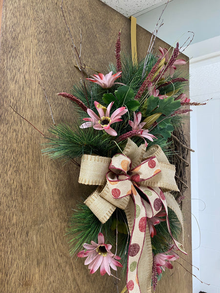 Aster Flowers Wreath - Plum