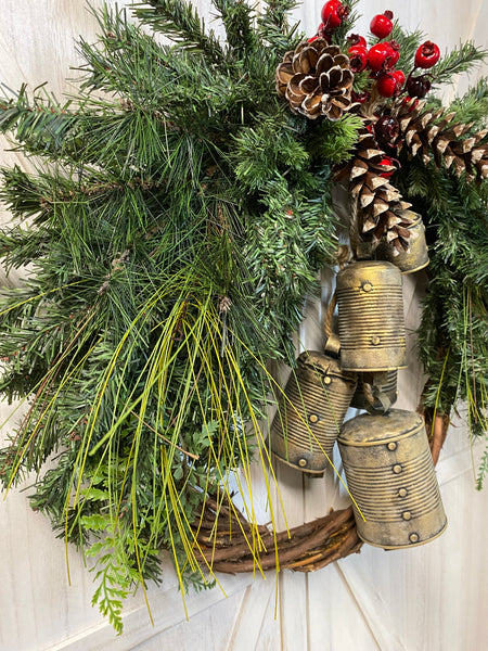 Cowbells Evergreen Wreath