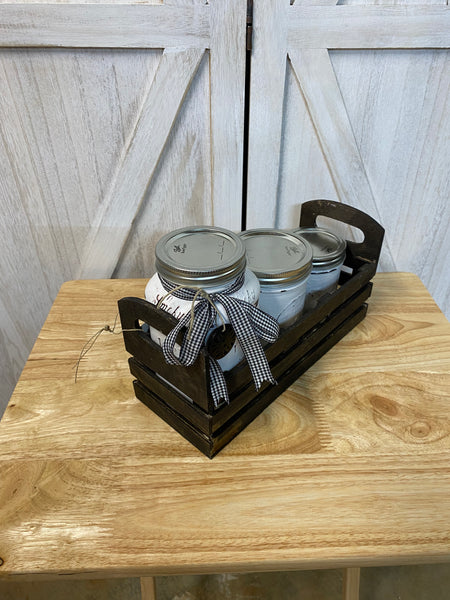 Mason Jar Set with Crate