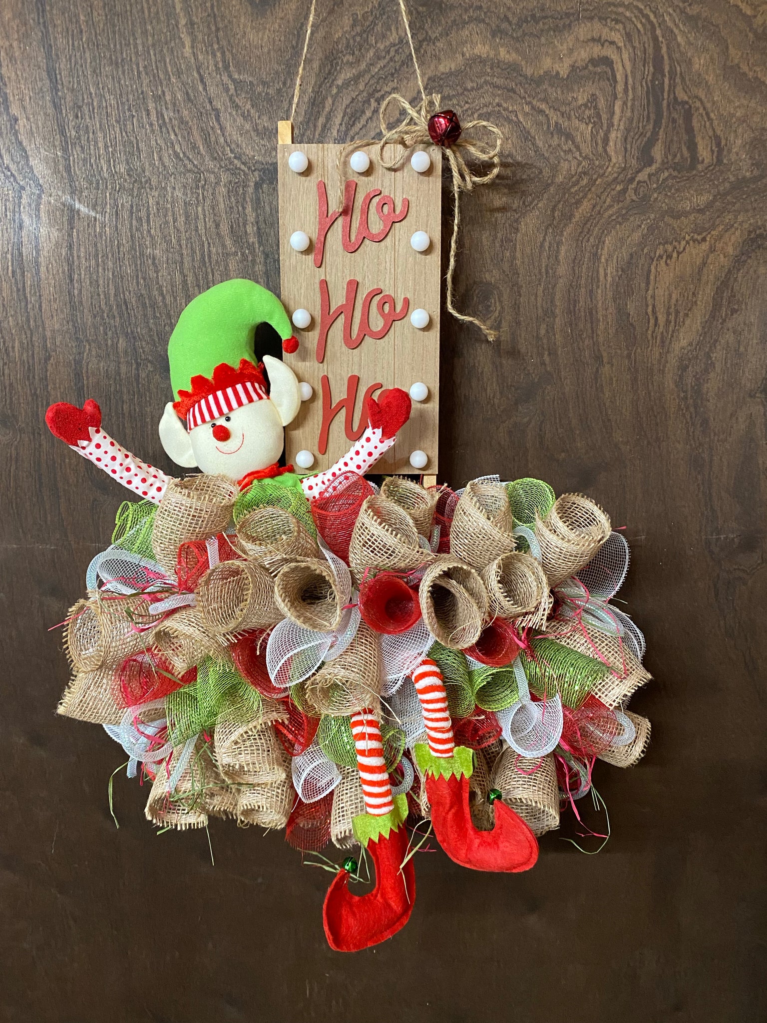 Elf Wreath Rail - Ho Ho Ho