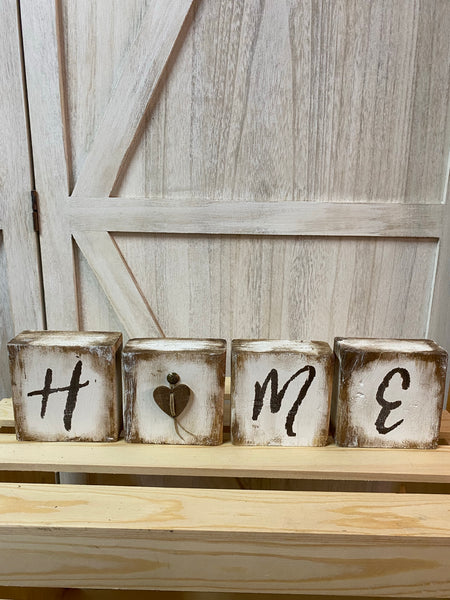 HOME - wood blocks