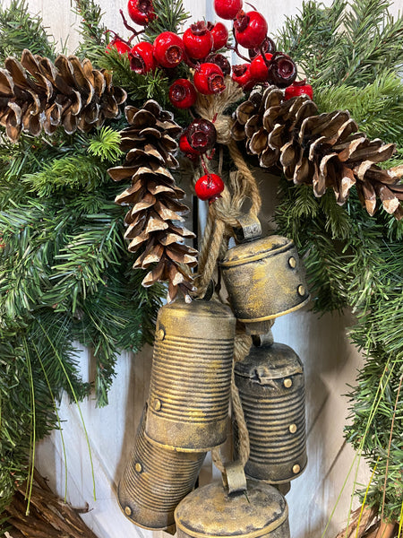 Cowbells Evergreen Wreath