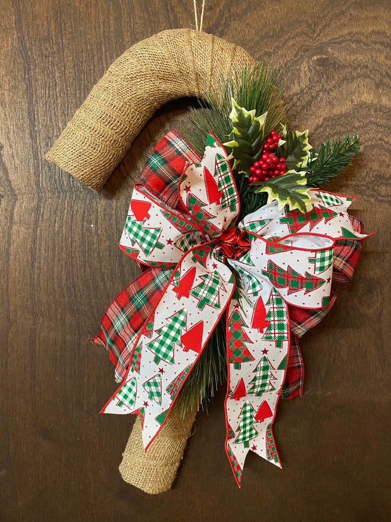 Christmas Bow, Snowman Bow, Burlap Bow, Christmas Wreath Bow