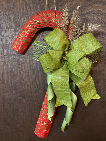 Candy Cane Wreath - Red/Green Glitter