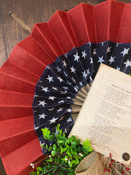 Oh Beautiful Americana Flag Wreath