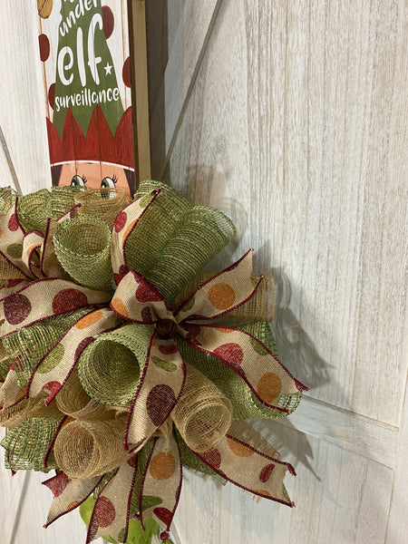 Elf Surveillance Wreath - Rail (burlap)