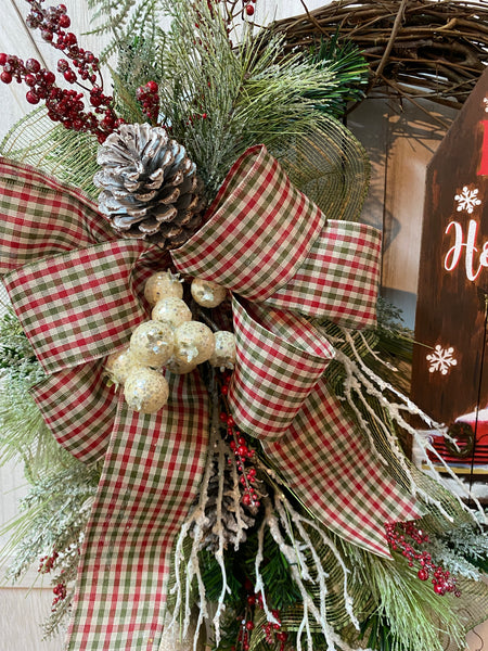 Frosted Pine & Berry Wreath