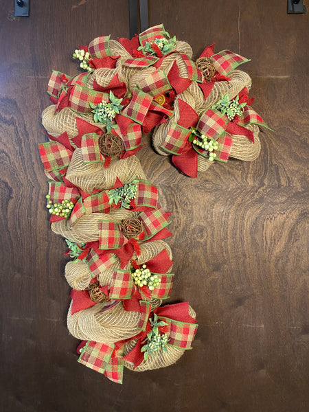 Candy Cane Wreath - LARGE