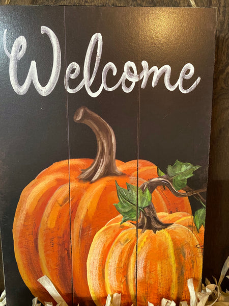 Welcome Pumpkins Wreath - Rail