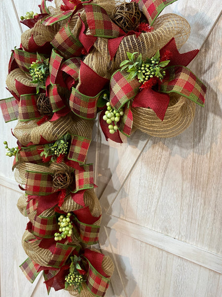 Candy Cane Wreath - LARGE