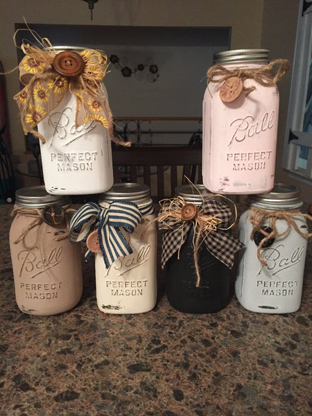 Painted Mason Jar - Quart