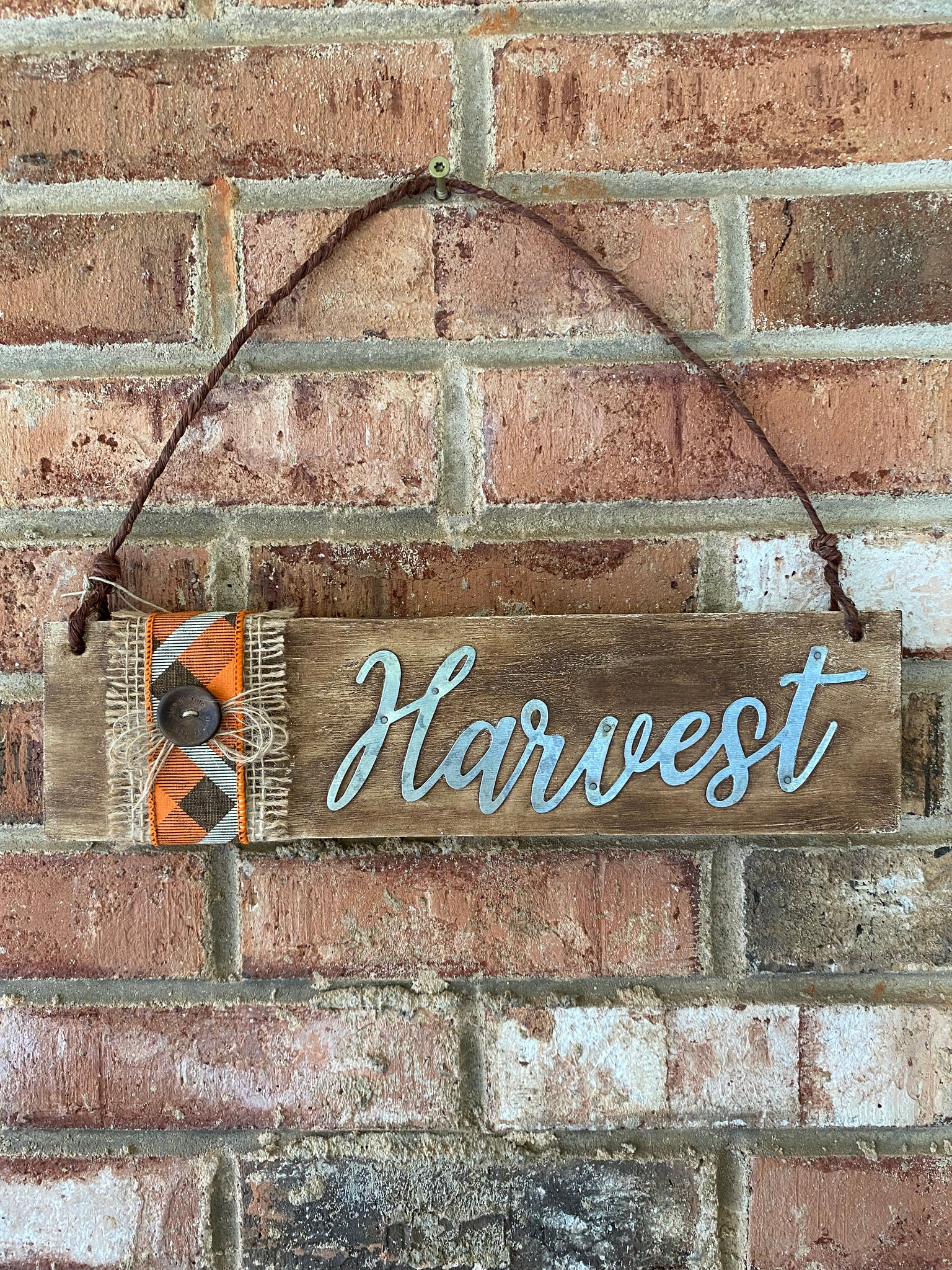 Harvest Sign with ribbon