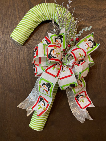 Candy Cane Wreath - Green Peppermint Stripe