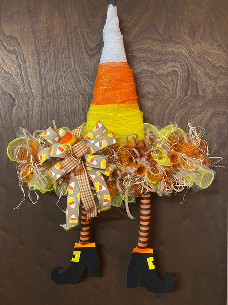 Witch Hat Wreath - Candy Corn