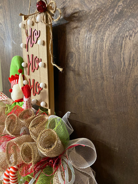 Elf Wreath Rail - Ho Ho Ho