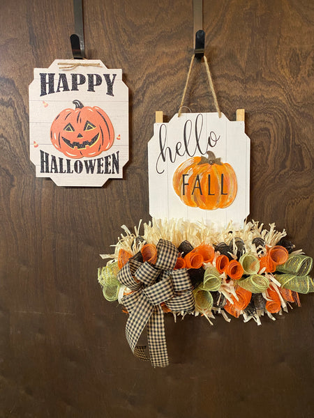 Hello Fall & Halloween Wreath - Rail