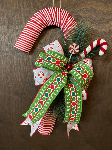 Candy Cane Wreath - Red Peppermint Stripe