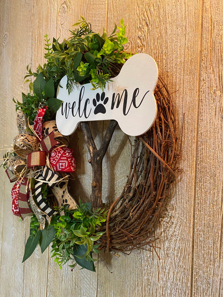 Dog Themed Welcome Wreath