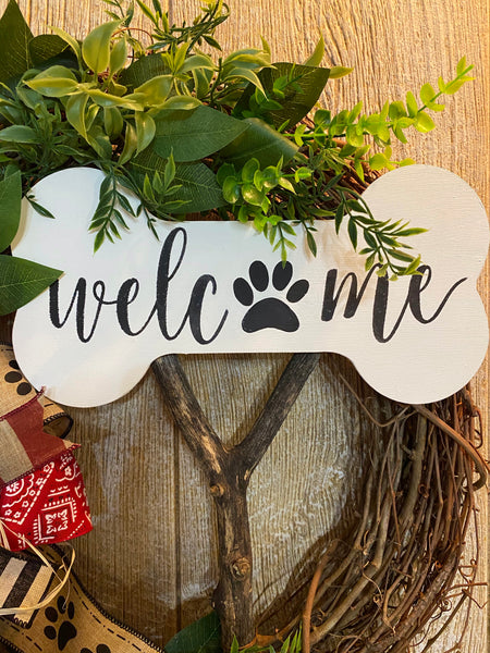 Dog Themed Welcome Wreath