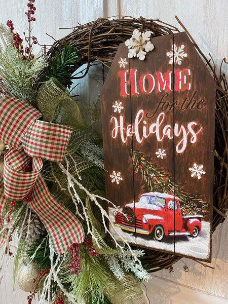 Frosted Pine & Berry Wreath